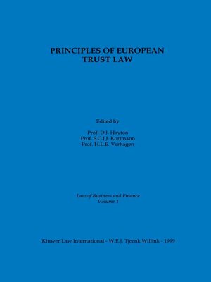 cover image of Principles of European Trust Law